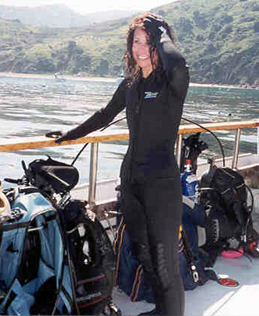 Kathie Fry Scuba Diving Off Catalina Island